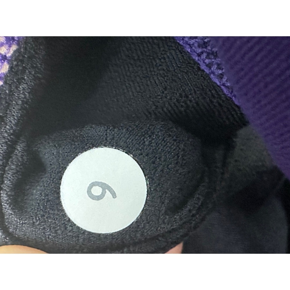 Lululemon No Limits Tank Top Built In Bra Black Purple Size 6 Racerback Mesh - Picture 5 of 5